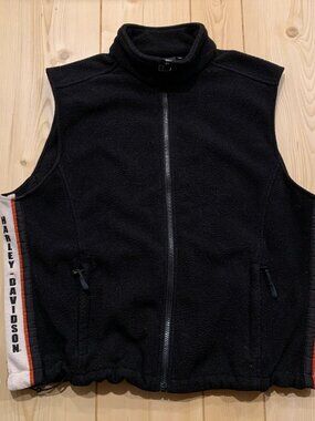 Harley-Davidson Motorcycle Biker Grunge Punk Zip Sweater Vest Women's Size 1W